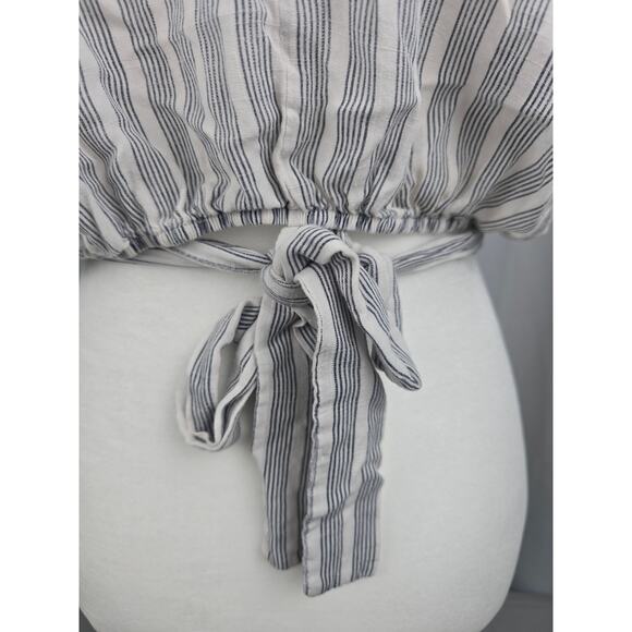 Favluv Cottagecore Women's Striped Tie‎ Back Top Striped - Picture 11 of 16